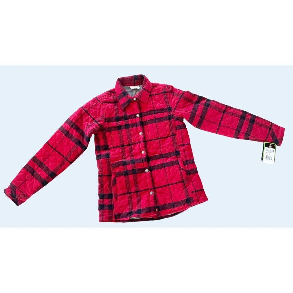DICKIES Quilted Flannel Shirt Jacket Shacket Full Snap Button Size Sm NEW NWT - Picture 2 of 8